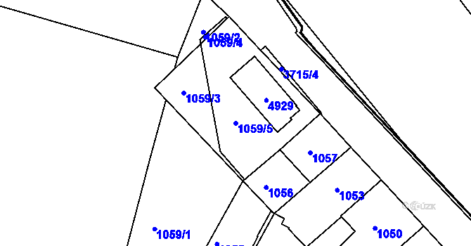 Parcela st. 1059/5 v KÚ Žamberk, Katastrální mapa