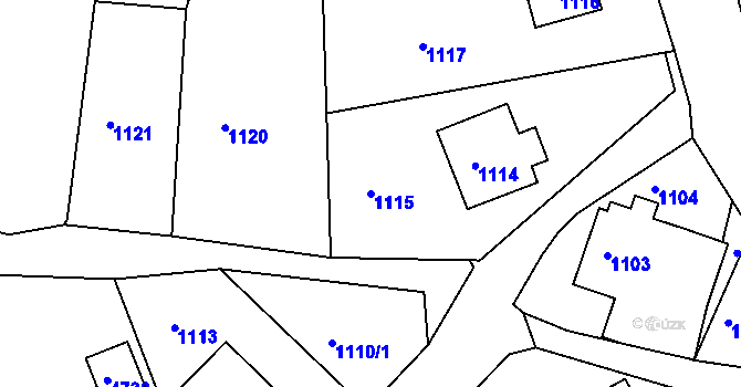 Parcela st. 1115 v KÚ Žamberk, Katastrální mapa