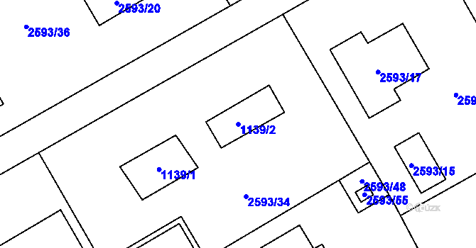Parcela st. 1139/2 v KÚ Žamberk, Katastrální mapa