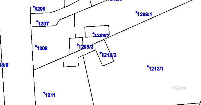 Parcela st. 1212/2 v KÚ Žamberk, Katastrální mapa