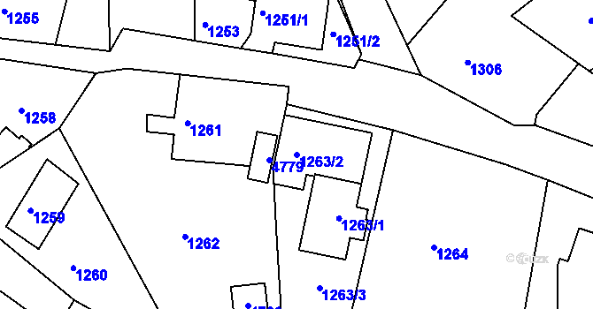 Parcela st. 1263/2 v KÚ Žamberk, Katastrální mapa
