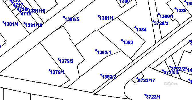 Parcela st. 1382/1 v KÚ Žamberk, Katastrální mapa