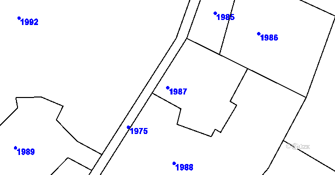 Parcela st. 1987 v KÚ Žamberk, Katastrální mapa