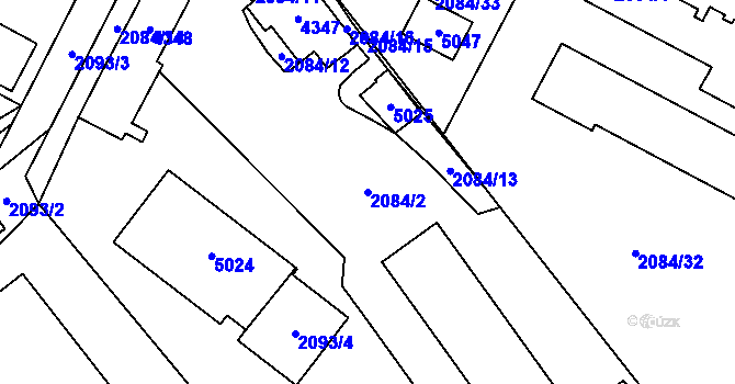 Parcela st. 2084/2 v KÚ Žamberk, Katastrální mapa
