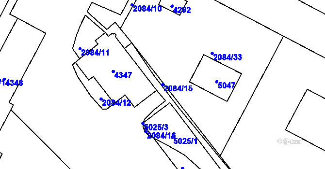 Parcela st. 2084/15 v KÚ Žamberk, Katastrální mapa