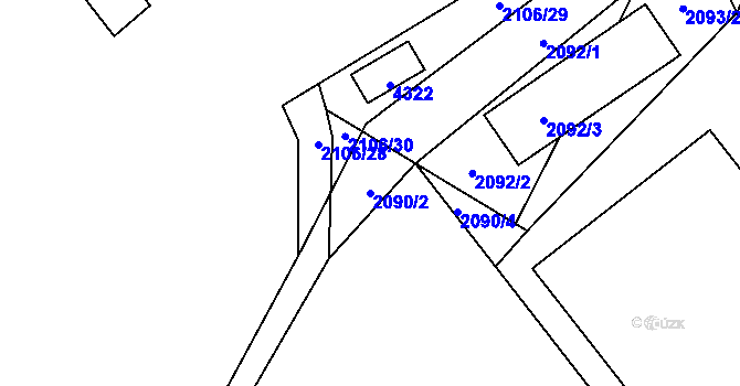 Parcela st. 2090/2 v KÚ Žamberk, Katastrální mapa