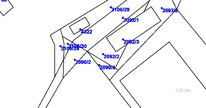 Parcela st. 2092/2 v KÚ Žamberk, Katastrální mapa