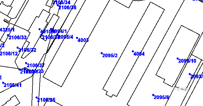 Parcela st. 2095/2 v KÚ Žamberk, Katastrální mapa
