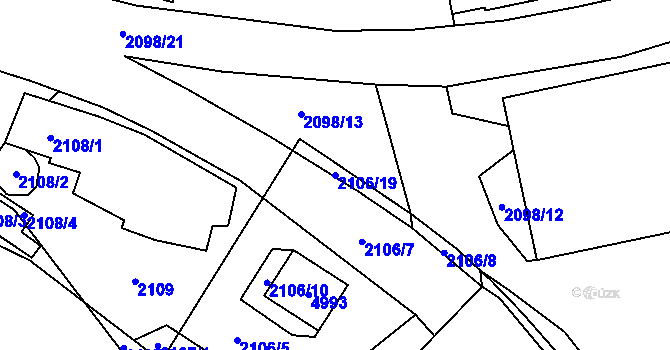 Parcela st. 2106/19 v KÚ Žamberk, Katastrální mapa