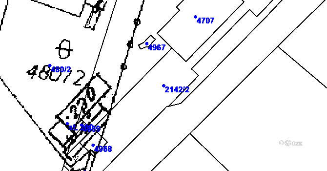 Parcela st. 2142/2 v KÚ Žamberk, Katastrální mapa