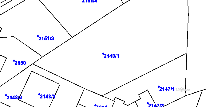 Parcela st. 2148/1 v KÚ Žamberk, Katastrální mapa