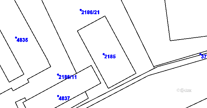 Parcela st. 2185 v KÚ Žamberk, Katastrální mapa