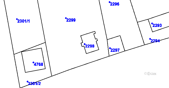 Parcela st. 2298 v KÚ Žamberk, Katastrální mapa