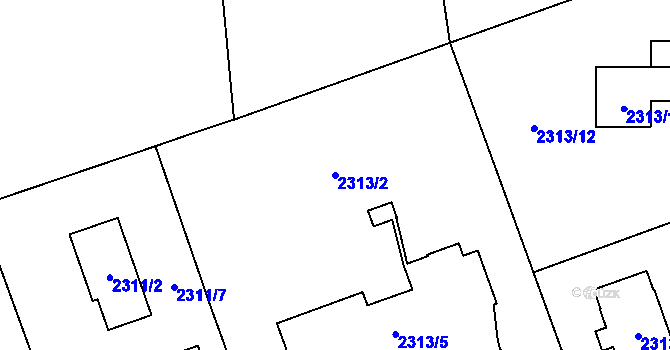 Parcela st. 2313/2 v KÚ Žamberk, Katastrální mapa