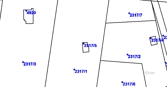 Parcela st. 2317/5 v KÚ Žamberk, Katastrální mapa