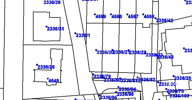 Parcela st. 2336/20 v KÚ Žamberk, Katastrální mapa