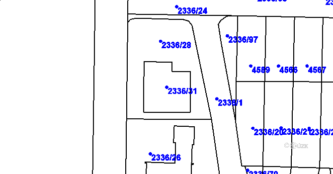 Parcela st. 2336/31 v KÚ Žamberk, Katastrální mapa