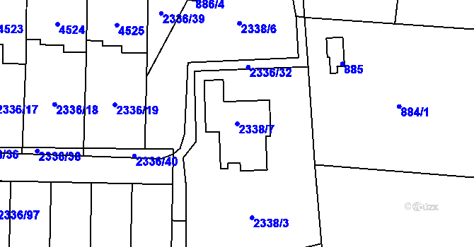Parcela st. 2338/7 v KÚ Žamberk, Katastrální mapa