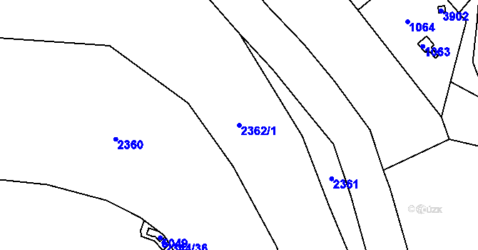 Parcela st. 2362/1 v KÚ Žamberk, Katastrální mapa
