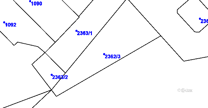 Parcela st. 2362/3 v KÚ Žamberk, Katastrální mapa