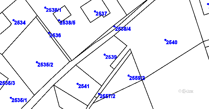 Parcela st. 2539 v KÚ Žamberk, Katastrální mapa