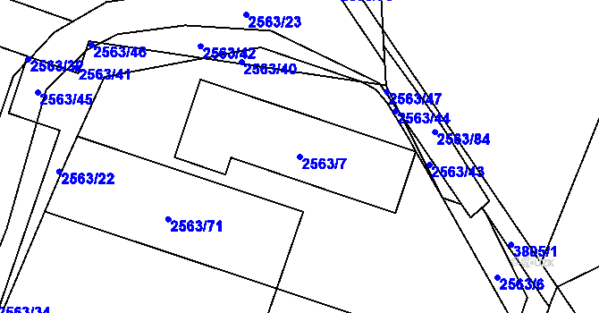 Parcela st. 2563/7 v KÚ Žamberk, Katastrální mapa
