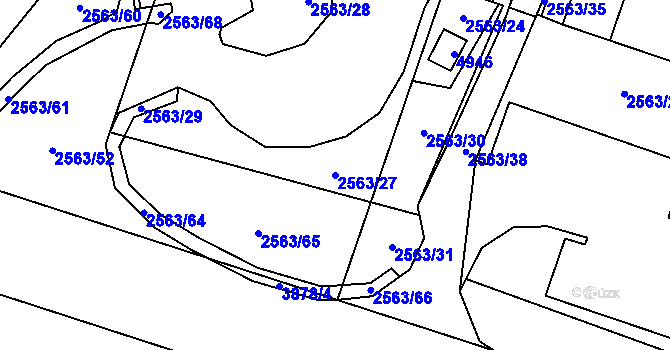 Parcela st. 2563/27 v KÚ Žamberk, Katastrální mapa