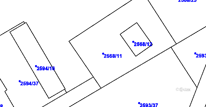 Parcela st. 2568/11 v KÚ Žamberk, Katastrální mapa