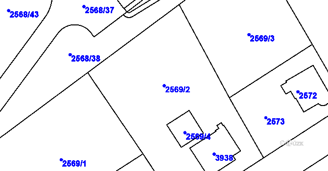 Parcela st. 2569/2 v KÚ Žamberk, Katastrální mapa