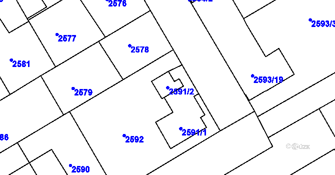Parcela st. 2591/2 v KÚ Žamberk, Katastrální mapa