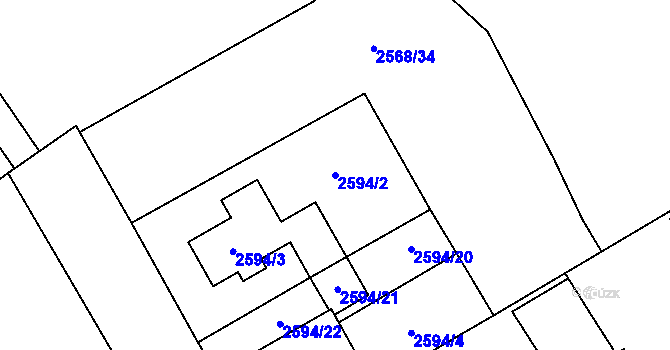 Parcela st. 2594/2 v KÚ Žamberk, Katastrální mapa