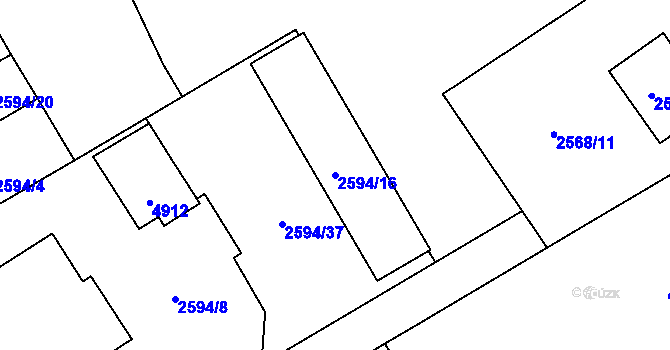 Parcela st. 2594/16 v KÚ Žamberk, Katastrální mapa