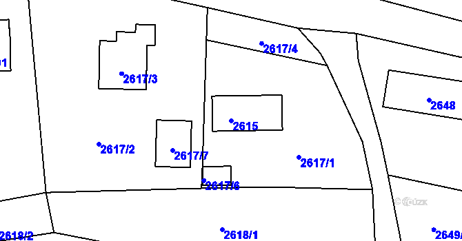 Parcela st. 2615 v KÚ Žamberk, Katastrální mapa
