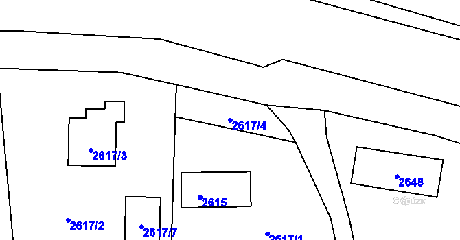 Parcela st. 2617/4 v KÚ Žamberk, Katastrální mapa