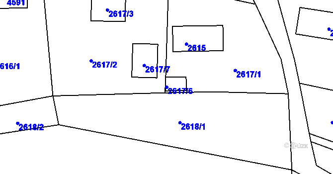 Parcela st. 2617/6 v KÚ Žamberk, Katastrální mapa