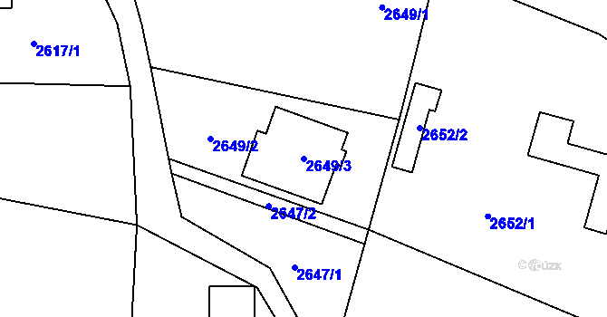 Parcela st. 2649/3 v KÚ Žamberk, Katastrální mapa