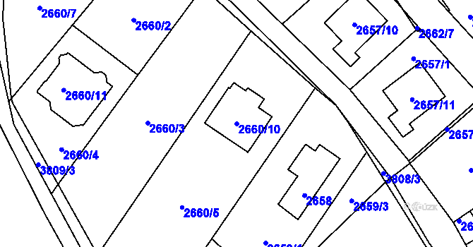 Parcela st. 2660/10 v KÚ Žamberk, Katastrální mapa