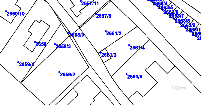 Parcela st. 2661/3 v KÚ Žamberk, Katastrální mapa