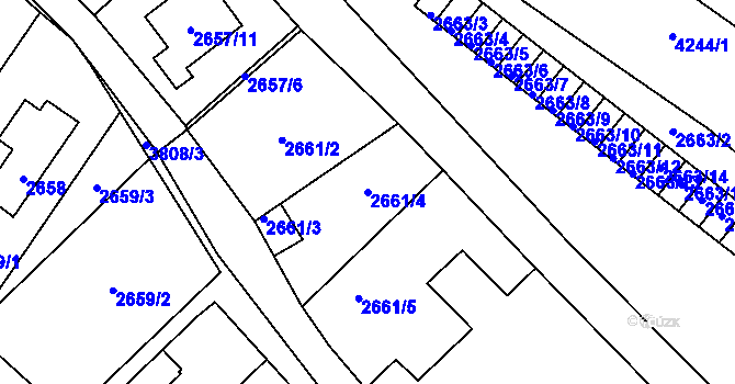 Parcela st. 2661/4 v KÚ Žamberk, Katastrální mapa