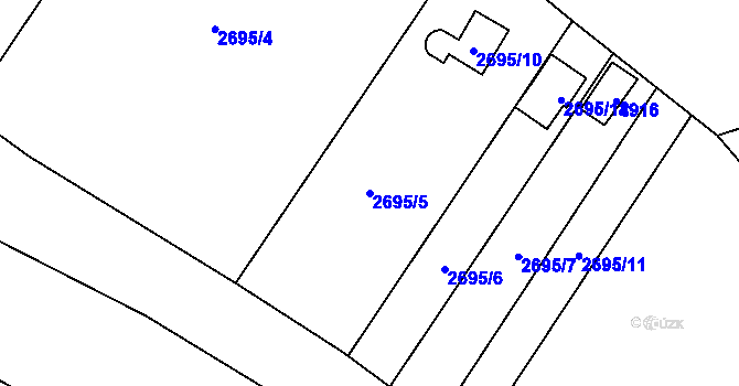 Parcela st. 2695/5 v KÚ Žamberk, Katastrální mapa
