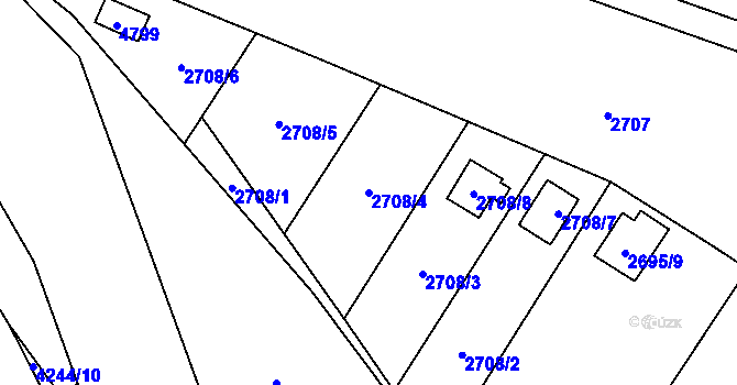 Parcela st. 2708/4 v KÚ Žamberk, Katastrální mapa