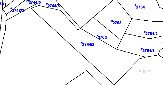 Parcela st. 2744/2 v KÚ Žamberk, Katastrální mapa