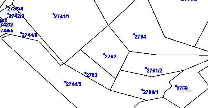 Parcela st. 2762 v KÚ Žamberk, Katastrální mapa