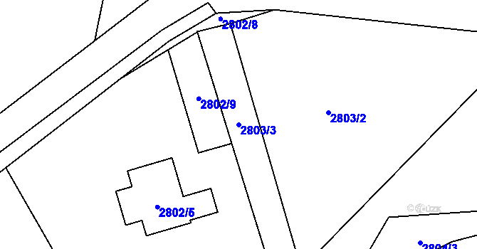 Parcela st. 2803/3 v KÚ Žamberk, Katastrální mapa