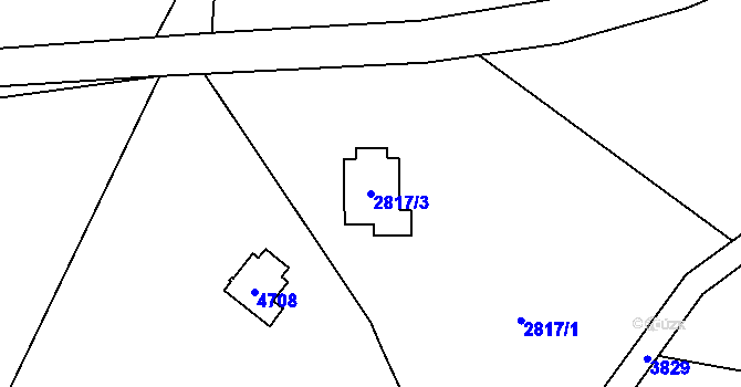 Parcela st. 2817/3 v KÚ Žamberk, Katastrální mapa