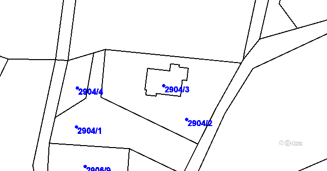 Parcela st. 2904/3 v KÚ Žamberk, Katastrální mapa