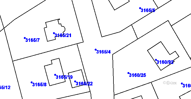 Parcela st. 3165/4 v KÚ Žamberk, Katastrální mapa