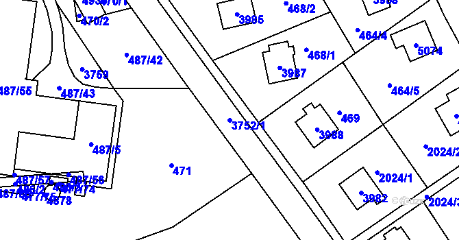 Parcela st. 3752/1 v KÚ Žamberk, Katastrální mapa