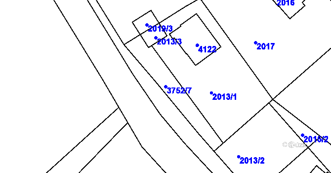 Parcela st. 3752/7 v KÚ Žamberk, Katastrální mapa