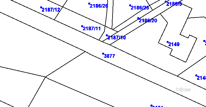 Parcela st. 3877 v KÚ Žamberk, Katastrální mapa